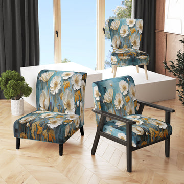 Green Dandelion Daydream - Upholstered Traditional Accent Chairs